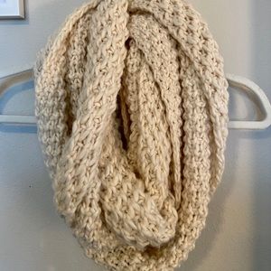 Cream Knit Infinity Scarf